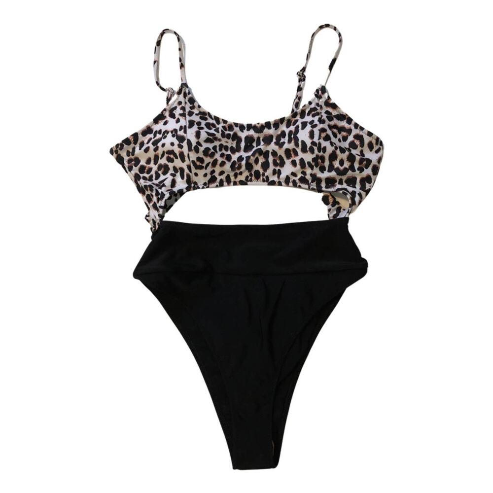 Leopard & Black, One-Piece Swim Suit, size L, Sexy, NWOT